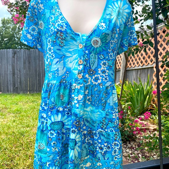 Boho Beach Hut (Cinnie) bohemian inspired floral ruffle dress - SZ XL - NEW - Picture 2 of 13